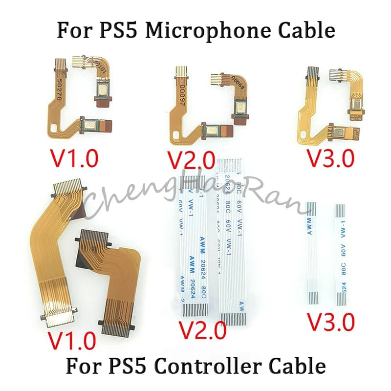 1Set Cavo Della Flessione Del Microfono Per PS5 V1 V2 V3 Gamepad Controller Cavo Piatto Per PS5 BDM-010 020 030 Maniglia Cavi A Nastro Mic Interno