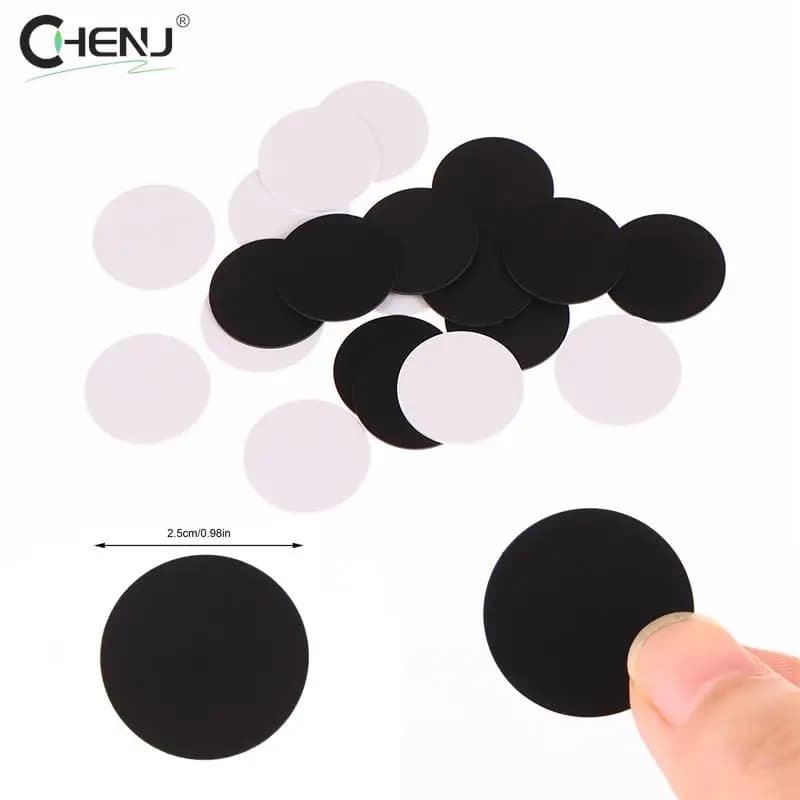 5 pz/set riscrivibile nero bianco Ntag215 NFC moneta rotonda 504 byte etichette per schede Smart Ntag215 25mm per gioco telefonico NFC