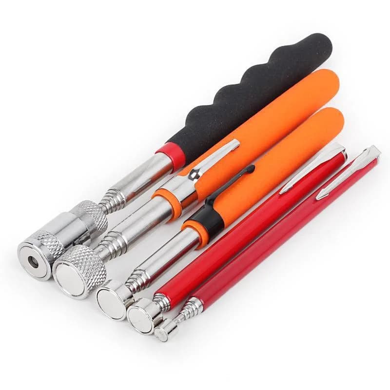 Penna Magnetica Telescopica Portatile con Luce per Raccogliere Dadi e Bulloni, Asta di Recupero Estensibile