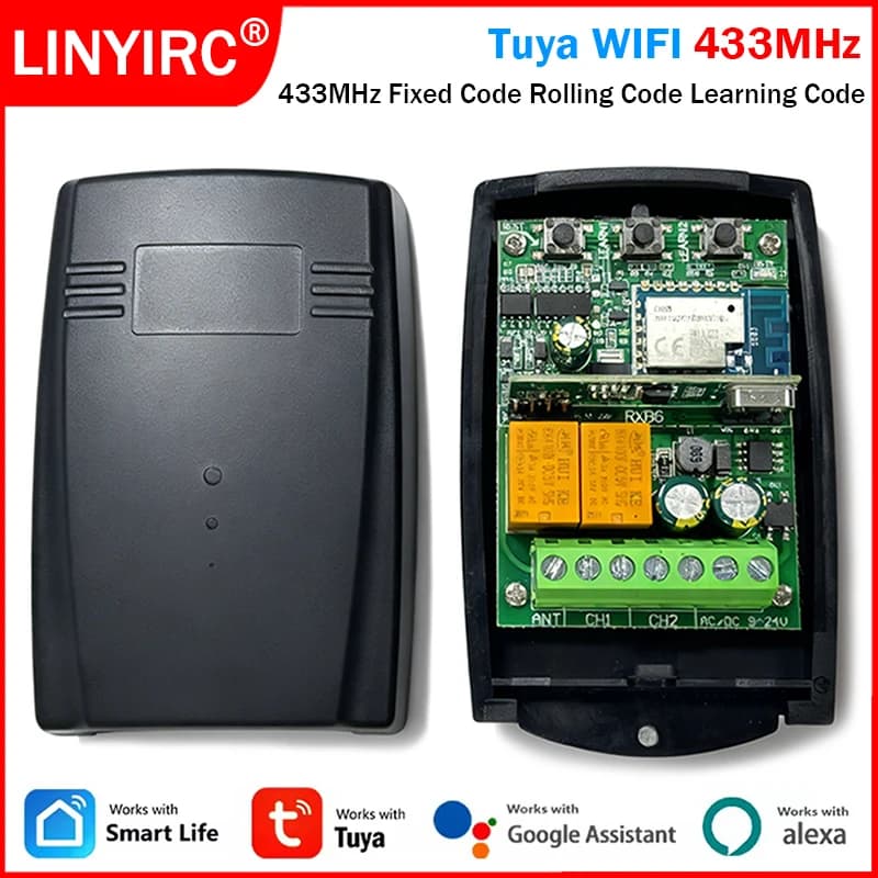 Tuya WIFI Ricevitore 433MHz Ricevitore telecomando universale per porta del garage 433,92 MHz Smart Switch Apri controller per cancello elettrico