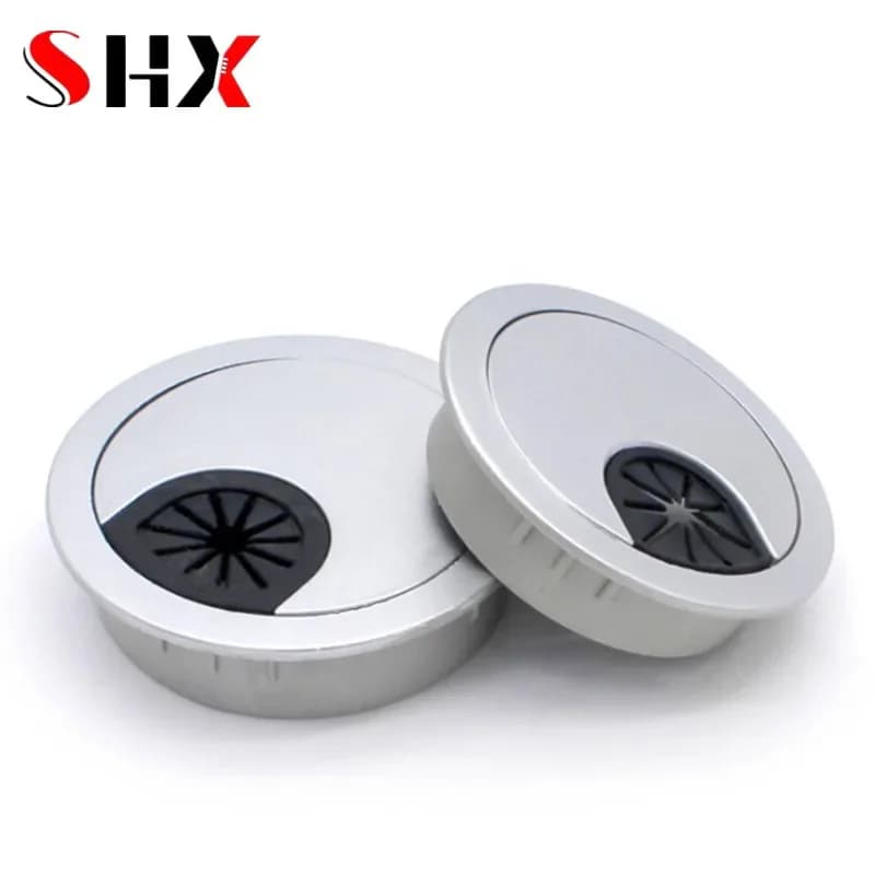 Doppio USB 50 53 60 80mm Foro per filo Copertura Rotonda Home Office Tavolo Porta di uscita Scatola di linea Cavo da scrivania per computer Passacavo Organizzatore di cavi