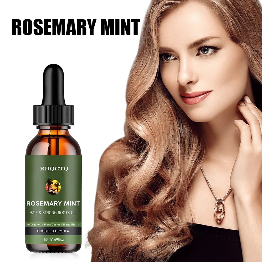 1/2PCS Rosemary Peppermint Hair Care Oil With Black Castor Oil And Biotin 50ML - Nutrient Treatment for Strengthening Healthy Hair Roots