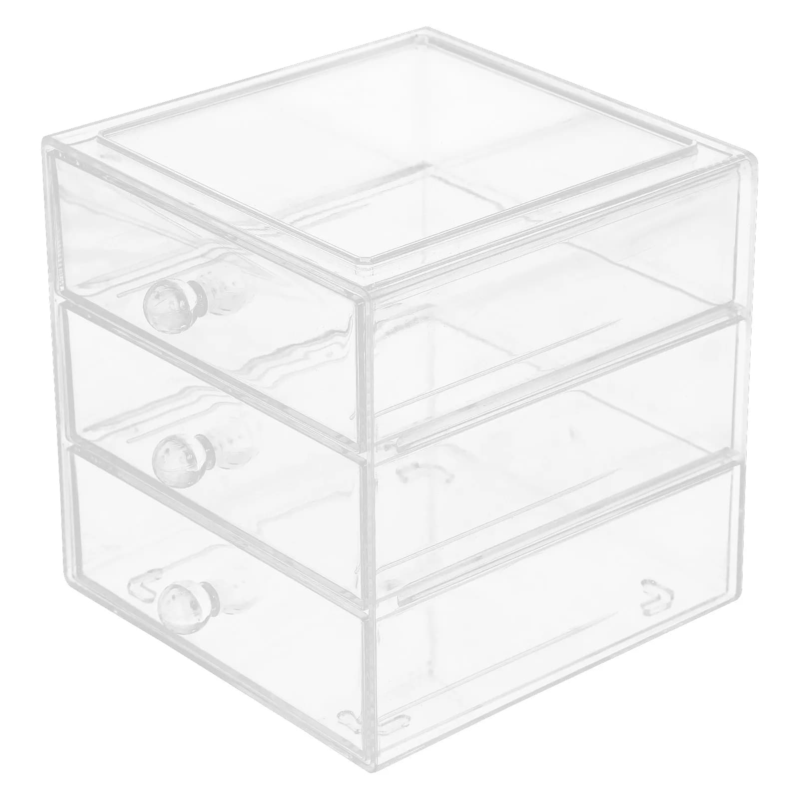 Organizer da Scrivania in Acrilico Trasparente a 3 Livelli, Cassetto Portaoggetti per Trucchi, Contenitore Multifunzione, Porta Cancelleria