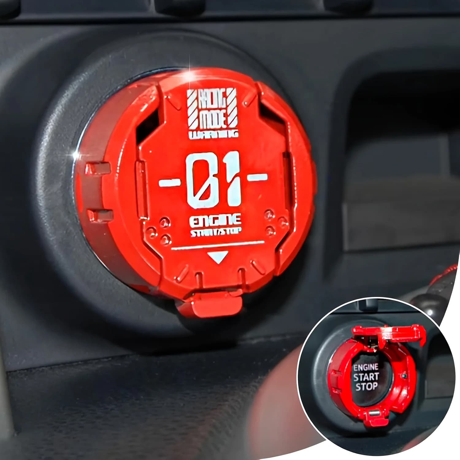 One-button Start Button Protective Cover Full Metal Car Motorcycle Ignition Switch Starter Decoration Car Accessories