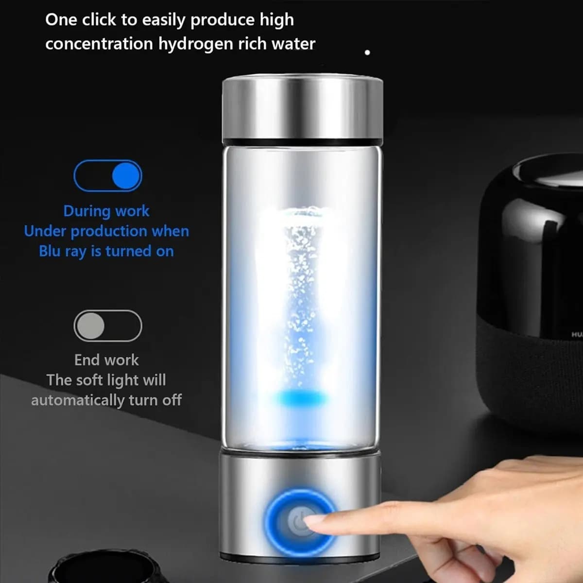 N95R 3X Bottiglia d'acqua di idrogeno, generatore di acqua di idrogeno, tazza di salute della macchina dell'acqua di idrogeno in vetro ricaricabile per i viaggi a casa