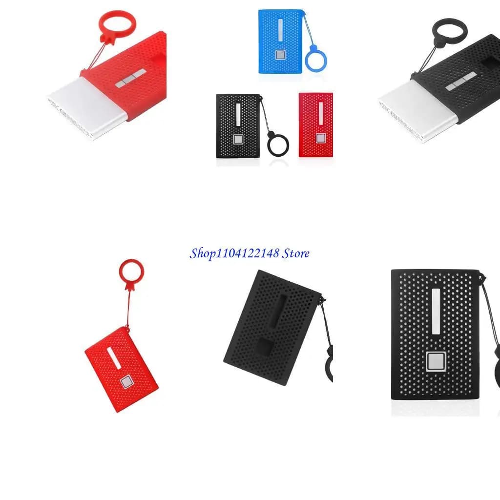 Canicina silicone P9FA per custodia per T7 Copertura morbida per disco rigido mobile SSD per shell nero rosso
