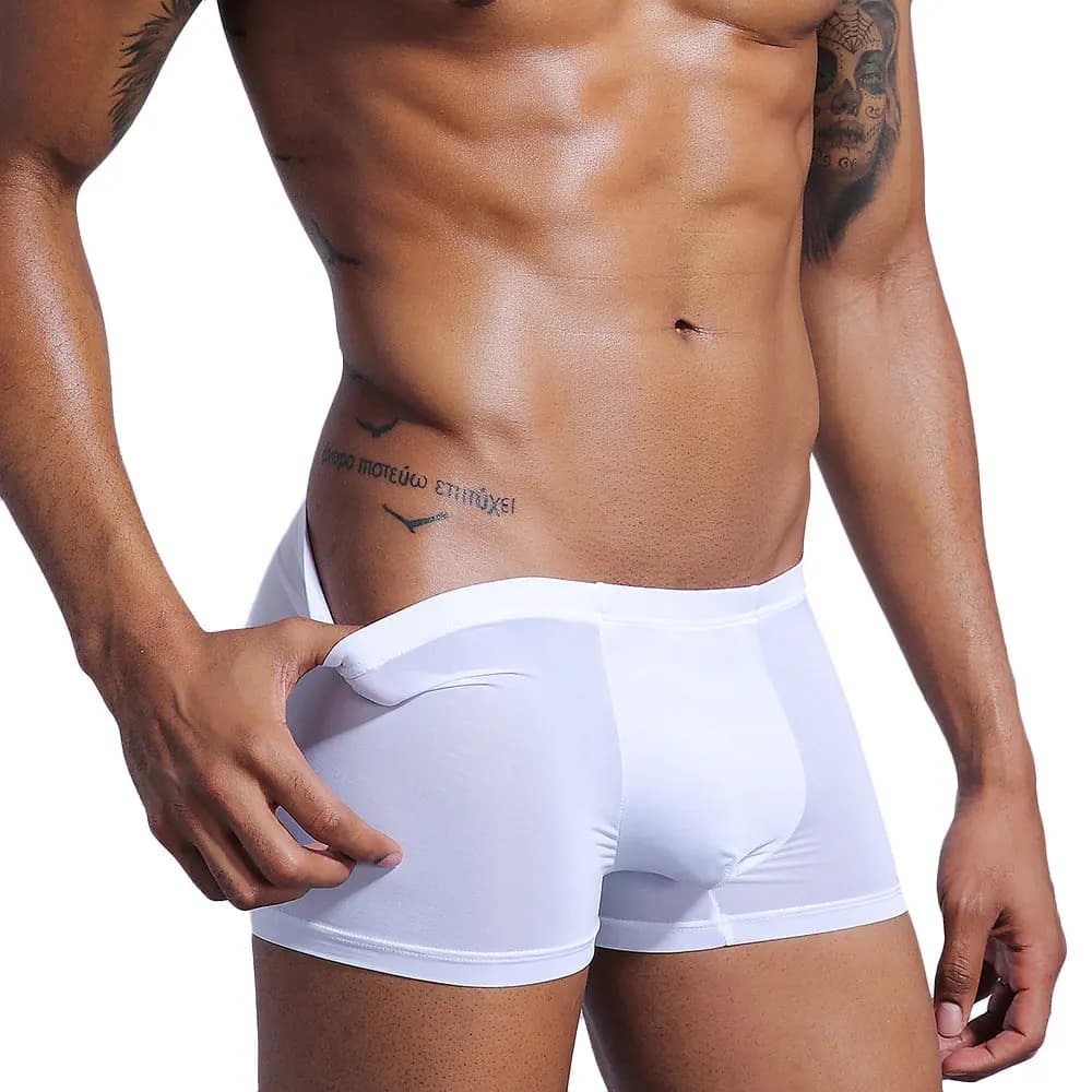 Mutande da uomo Boxer Seta di ghiaccio Cool Men Boxer Trunk Intimo Mutandine da uomo Pantaloncini da pigiama Loungewear Pantaloni freccia