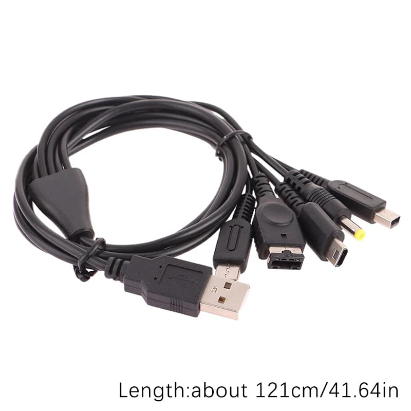 1Pc 1.2M Cavo di Ricarica Veloce Cavo 5 In 1 USB Gioco Caricatore Cavo Per Il Nuovo 3DS XL NDS Lite NDSI LL Wi I U GBA PSP