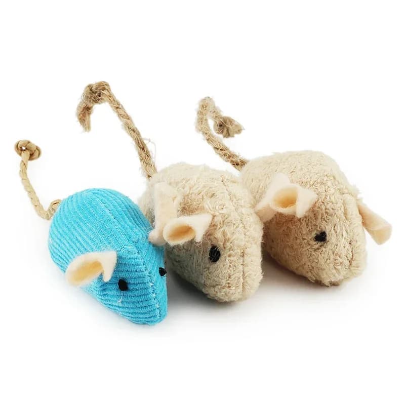 5-200Pcs Pet Toy Interactive Play Cat Supplies for Kitten Catnip Cat Toy Mice Fun Chew Bite Resistance Plush Simulation Mouse