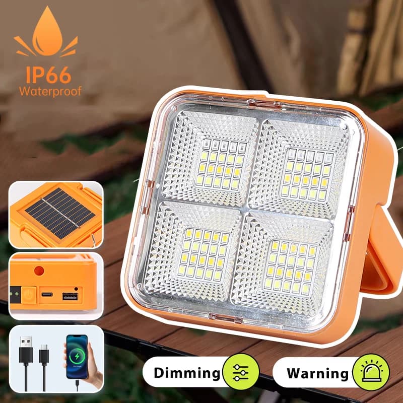 Lampade a lanterna portatili solari Lampada da campeggio a LED solare per esterni Lampada da tenda Power Bank Torcia di emergenza Lampada solare ricaricabile