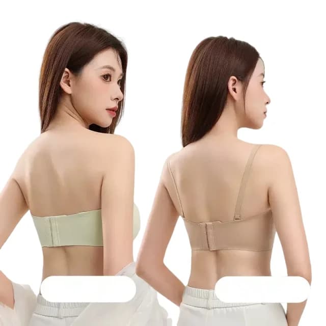 Liquid Foundation Strapless Underwear for Women with Small Chest, Push-up, Non-slip, Invisible, Seamless Tube Top Bra KUCLUT