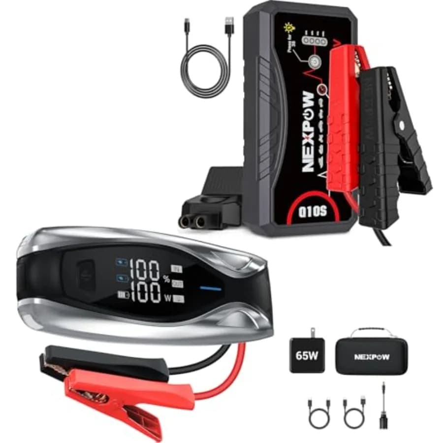 Avviatore di emergenza portatile per uso automobilistico, batteria agli ioni di litio, nero, corrente di picco 3000A, design compatto e protezione di sicurezza