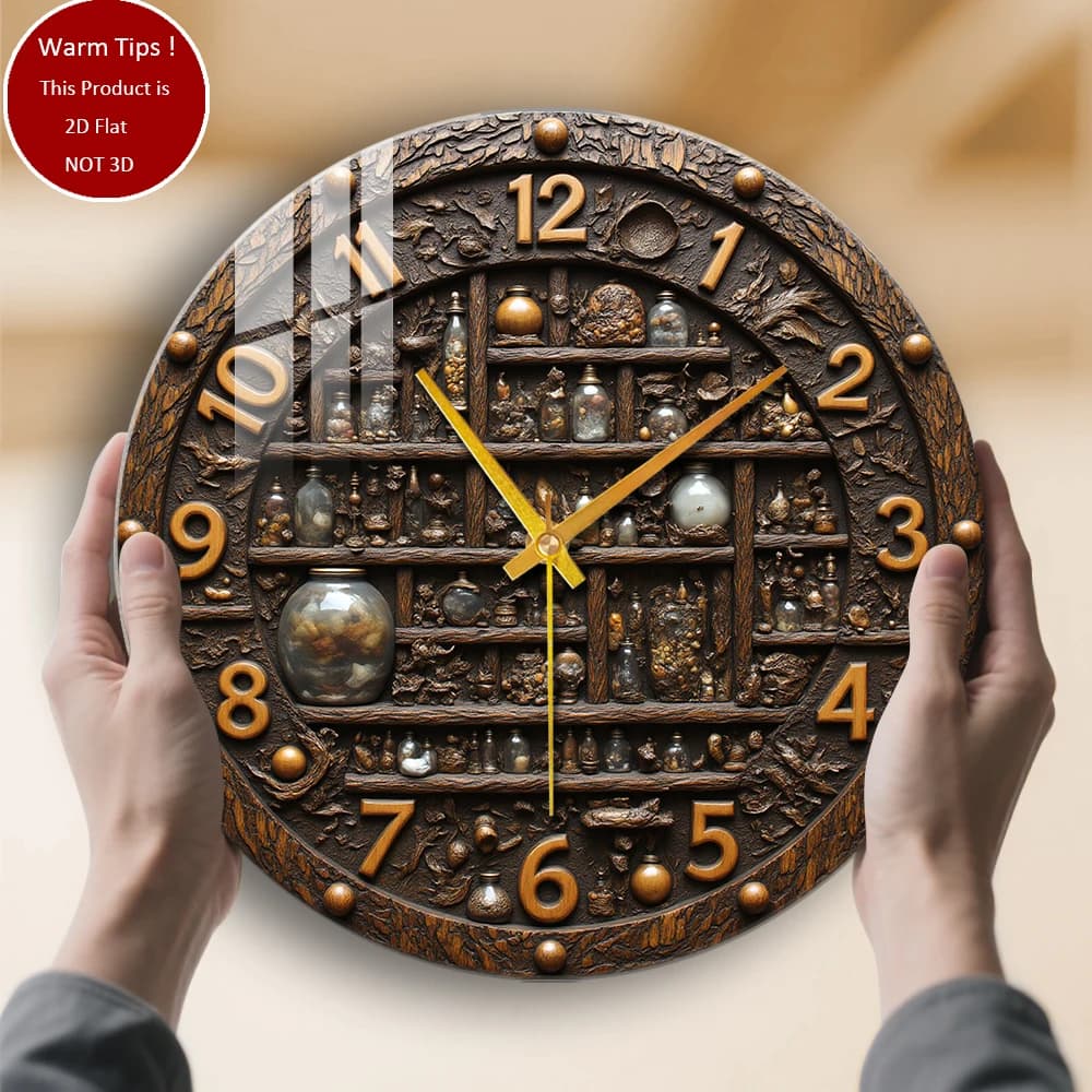 Tempered Glass Wall Clock Antique shelf watch for pharmacy suitable for wall decorations or table displays anywhere