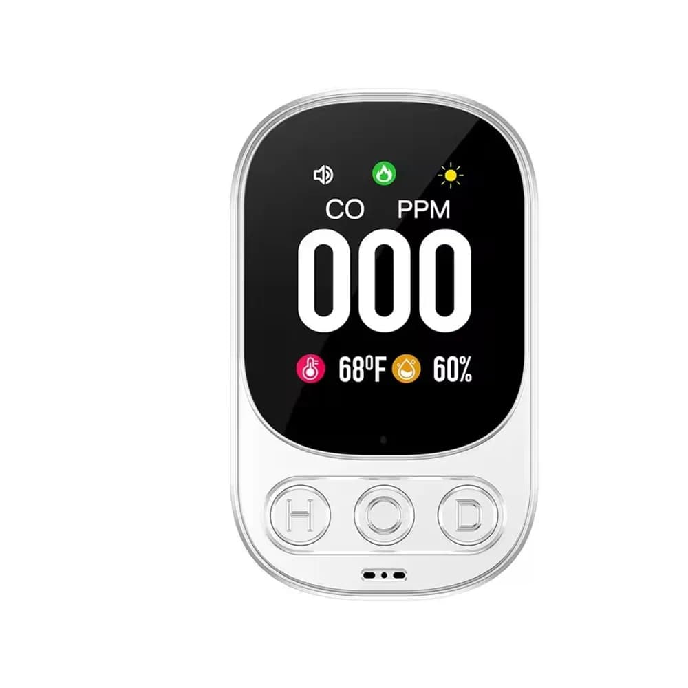 High Sensitivity Carbon Monoxide Detector Real Time Monitoring Portable CO Monoxide Alarm Large Screen