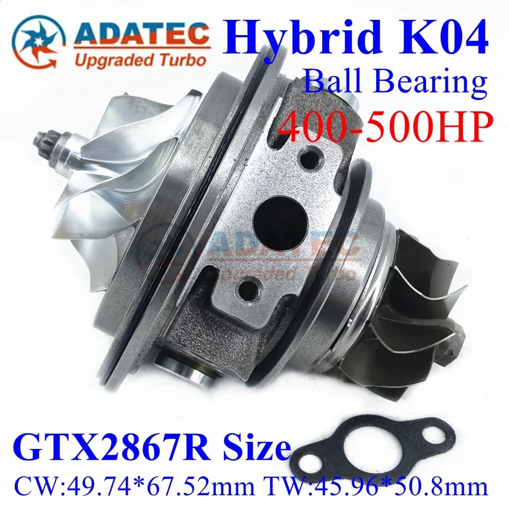 Cartuccia Turbo Ibrida K04 con Cuscinetti a Sfera 500HP 53049880064 per VW Golf V VI Scirocco 2.0 TFSI / GTI CHRA per Audi TT S1 S3 Core