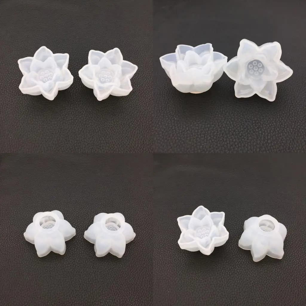 A52E stampi in silicone epossidico stampi fiori loto per gioielli fusione in resina. Forniture fatti a mano