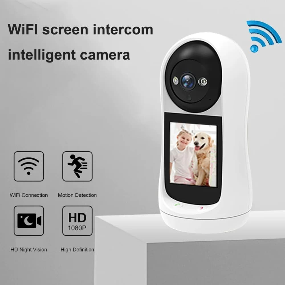 Telecamera di Monitoraggio per Bambini e Animali Domestici 3MP WiFi PTZ IP con Schermo IPS da 2.8'' Videochiamata Rilevamento del Pianto e del Suono degli Animali Telecamera di Sicurezza per Interni