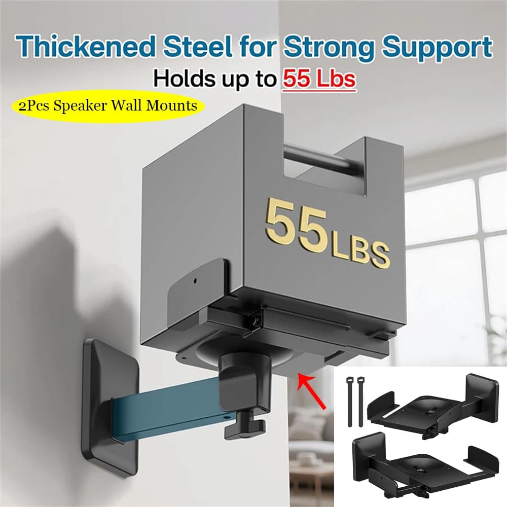 Double Clamp Speaker Wall Mount Surround Sound HIFI Adjustable Angles Wall Bracket For JBL Rack Holder Stand Speaker Accessories