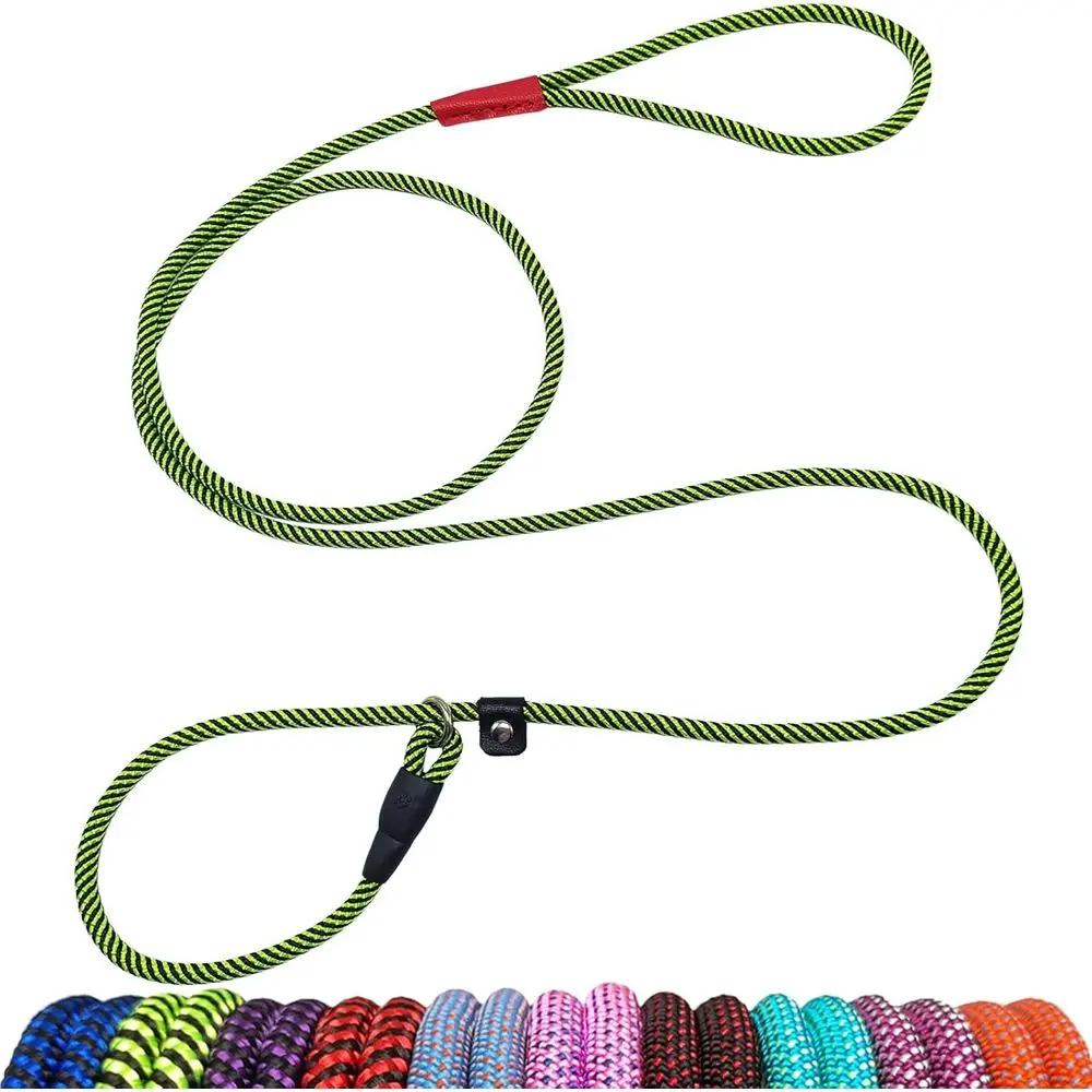 Guinzaglio Regolabile in Nylon per Cani Piccoli e Extra Piccoli, Lunghezza 1,5 m, Larghezza 6 mm, Verde