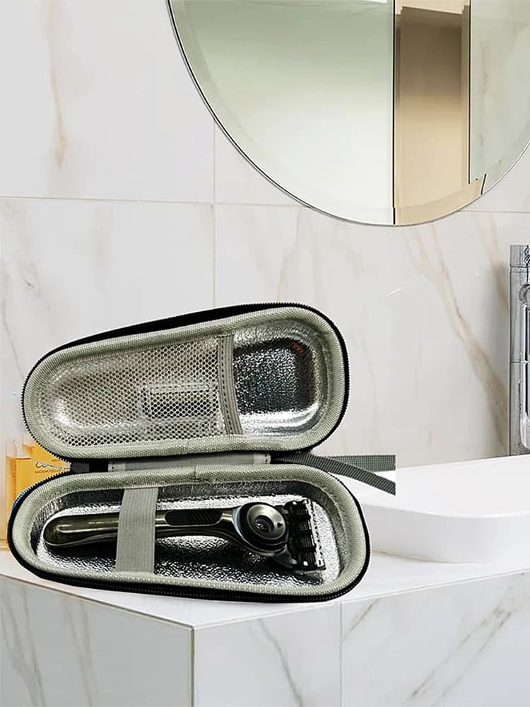 Custodia da viaggio rigida in EVA antiurto per rasoio Gillette Fusion 5 con tasca in rete, borsa per il trasporto del rasoio, custodia rigida per rasoio