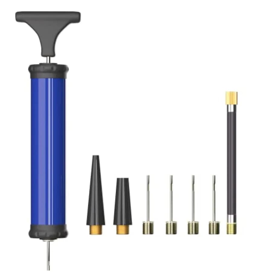 Curated Picks Portable Ball Pump, Air Pump with 4 Needles 2 Nozzle Extension Hose Great for Basketball Football Volleyball Socc