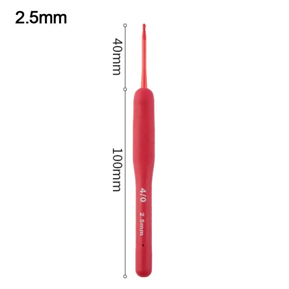 New Red Crochet Hooks Aluminum Soft Knitting Needles Yarn Weave Tool Hand Weave Tool