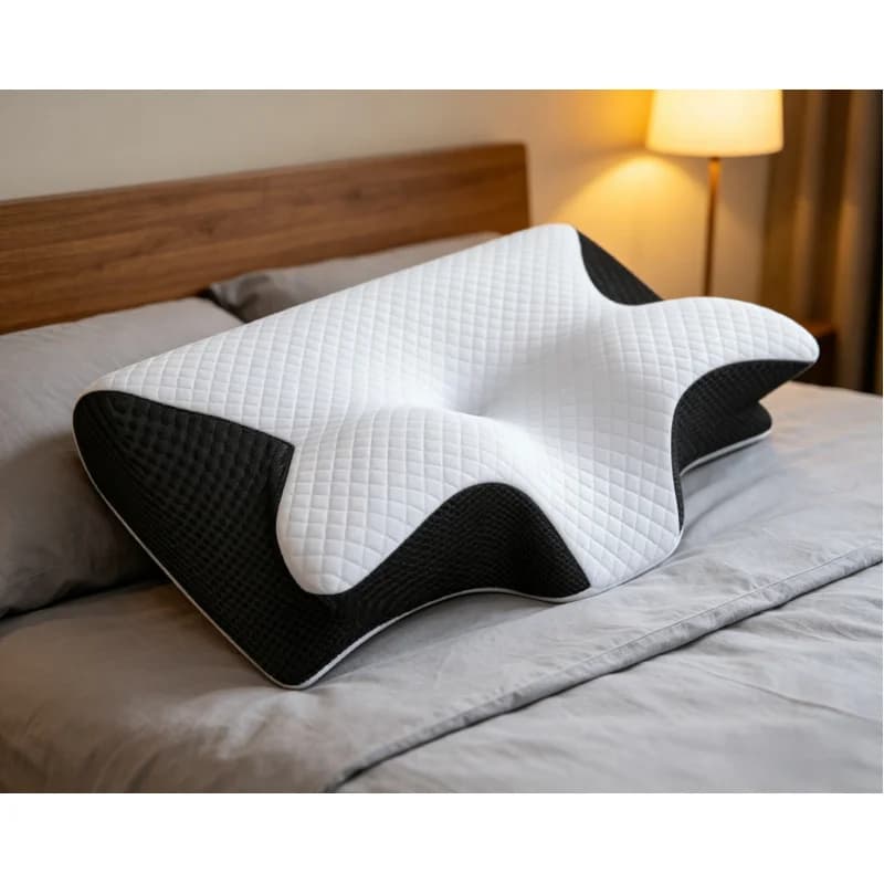 Cuscino Cervicale in Memory Foam a Forma di Farfalla, Cuscino Ortopedico a Lento Ritorno per Letto, Massaggio del Collo e Sollievo dal Dolore