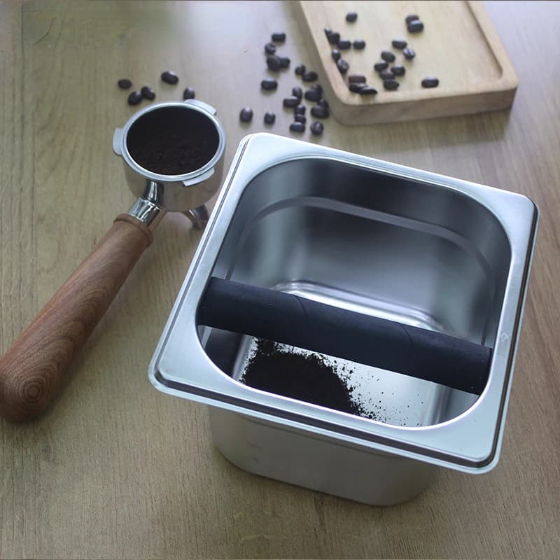 Coffee Knock Box Espresso Dump Bin for Barista Coffee Grind Anti-slip Espresso Dump Bin Grind Waste Bin Coffee Grounds Bucket