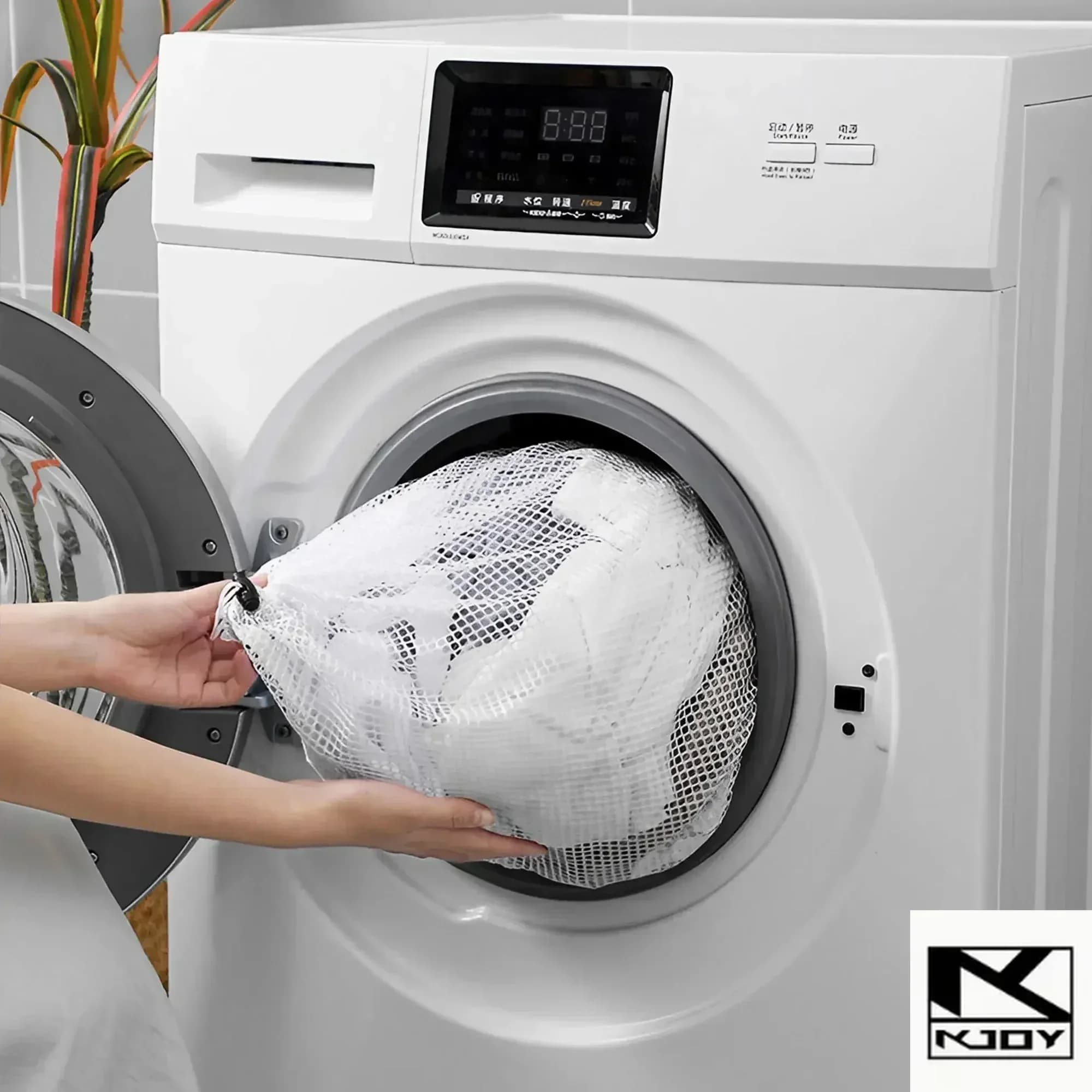 kkjoy 1PC Dual Layer Laundry Bag Fine Coarse Mesh for clothing protection