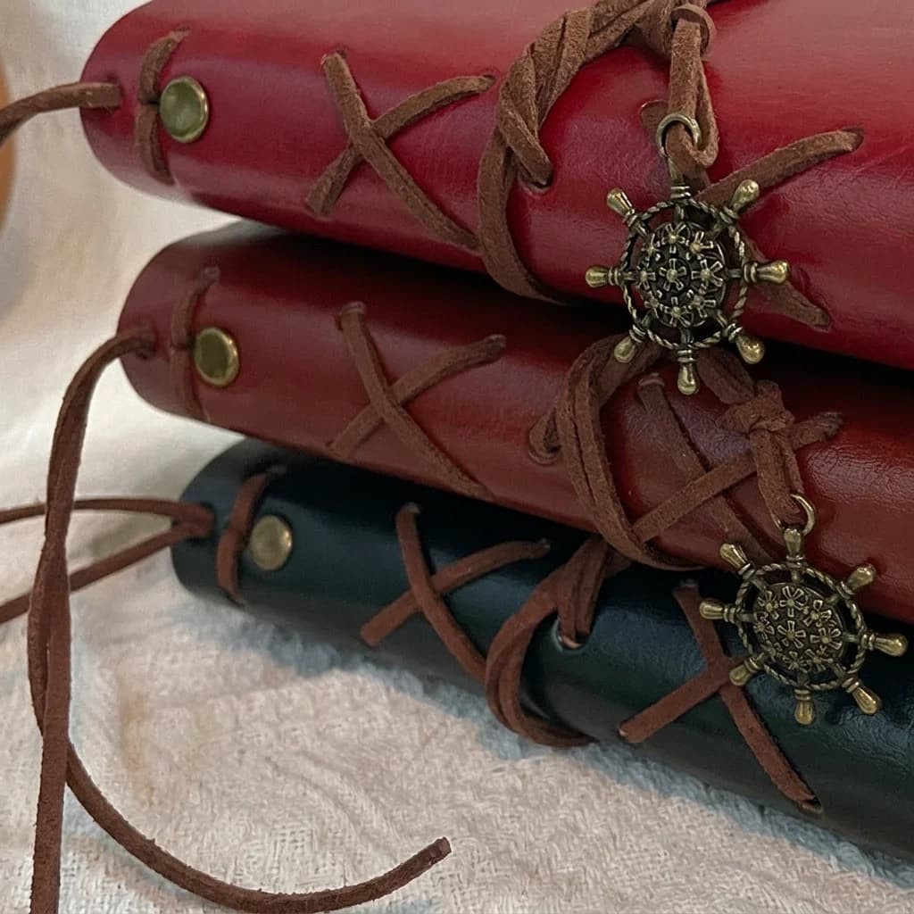 A7 Pirate Compass Pattern Vintage Pu Leather Refillable Pirate Compass Journal Notebook For Daily Journaling And Travel Planning