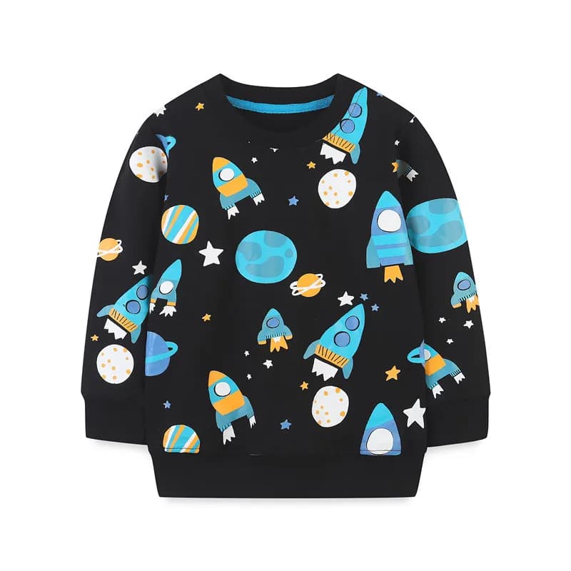 Jumping Meters New Arrival Rockets Print Boys Sweatshirts Autumn Spring Children's Clothes Toddler Kids Hoodies Shirts