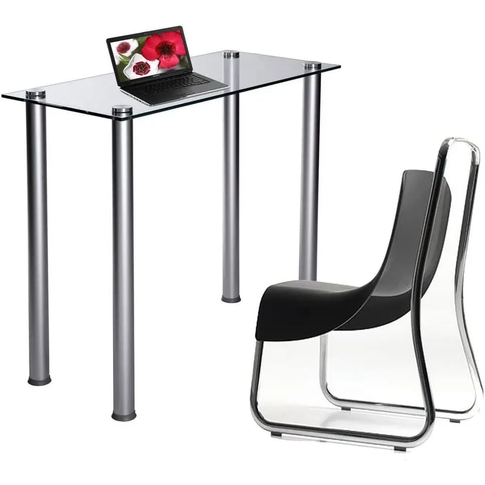 Scrivania per Computer con Piano in Vetro: Supporto Trasparente per Laptop