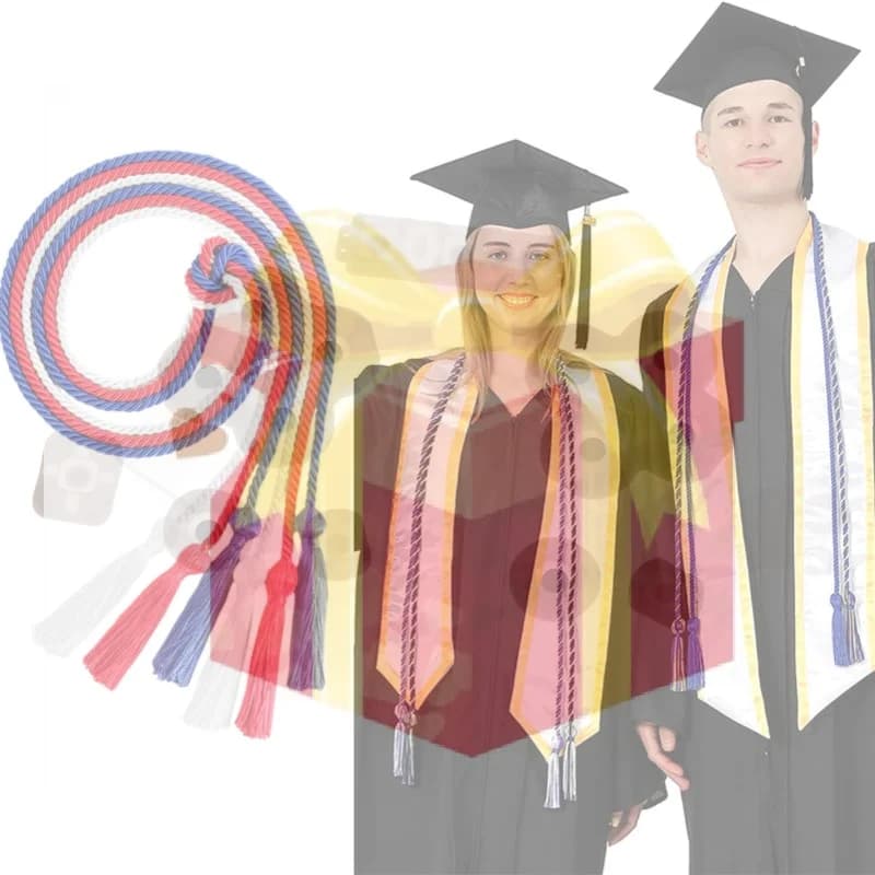 1 pz Corda lunga 170 cm con nappe e doppia frangia, Cordoncini d'onore per laurea, per artigianato fai da te, tende e accessori per toga da laureato
