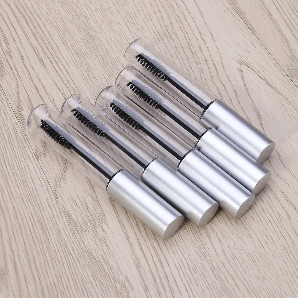 5Pcs Empty Eyelashes Bottle Transparent Portable Mascara Tube Container Eyelash Cream Storage Travel Essential DIY Eyelash Brush