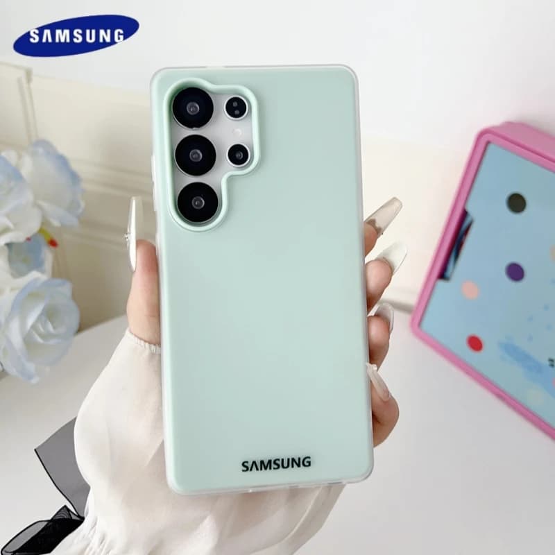 Liquid Silicone Case 2 in 1 gelatin color for Samsung Galaxy S25 Plus S23 FE S24 S23 A54 A26 A15 A17 Ultra matt Soft Cover