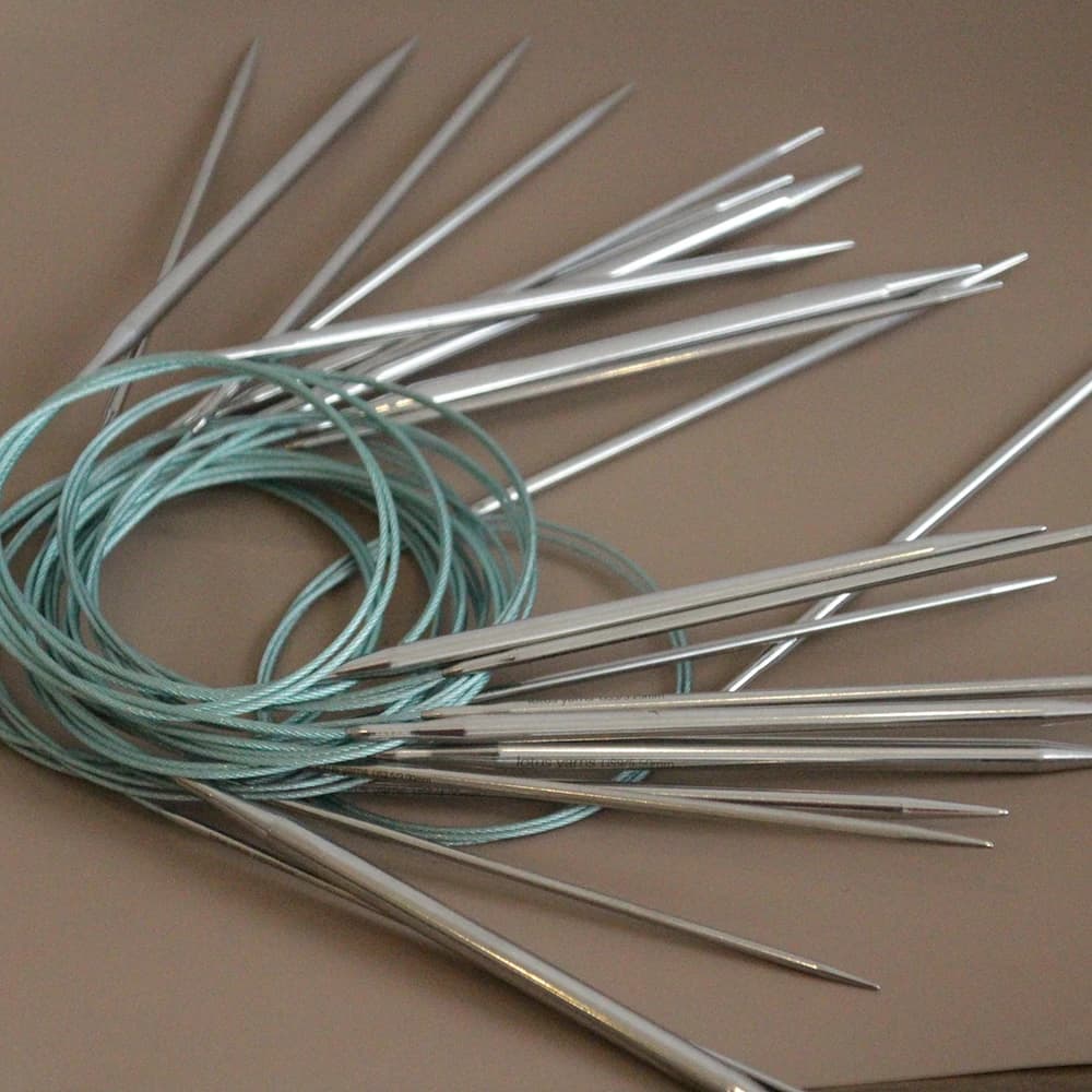 Ferri da maglia circolari fissi in acciaio inossidabile da 80 cm con fili di loto