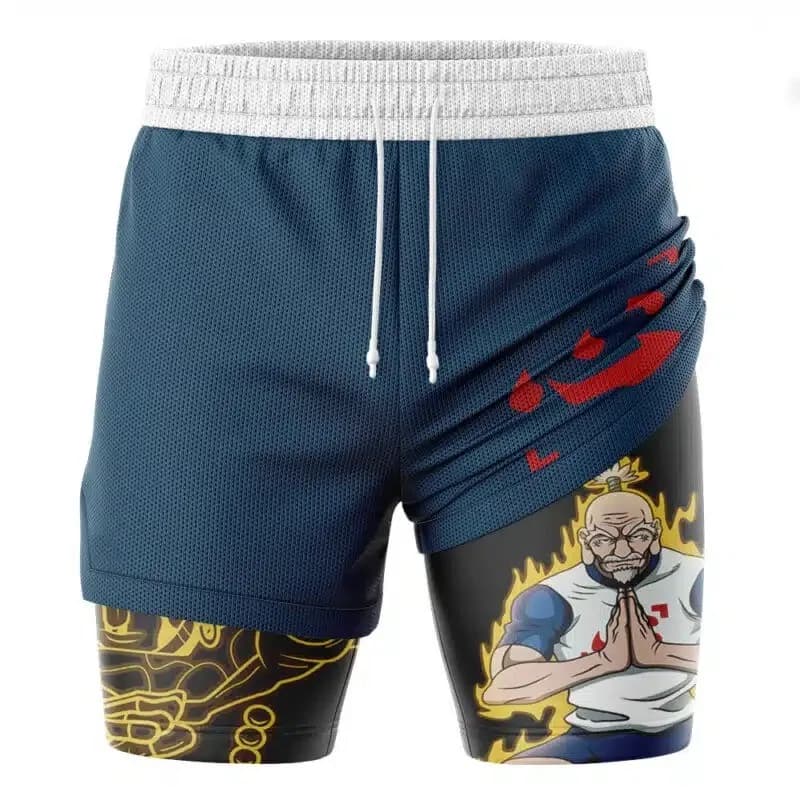 Pantaloncini Estivi Casual da Uomo a Doppio Strato, Elasticizzati e ad Asciugatura Rapida per Allenamento Fitness