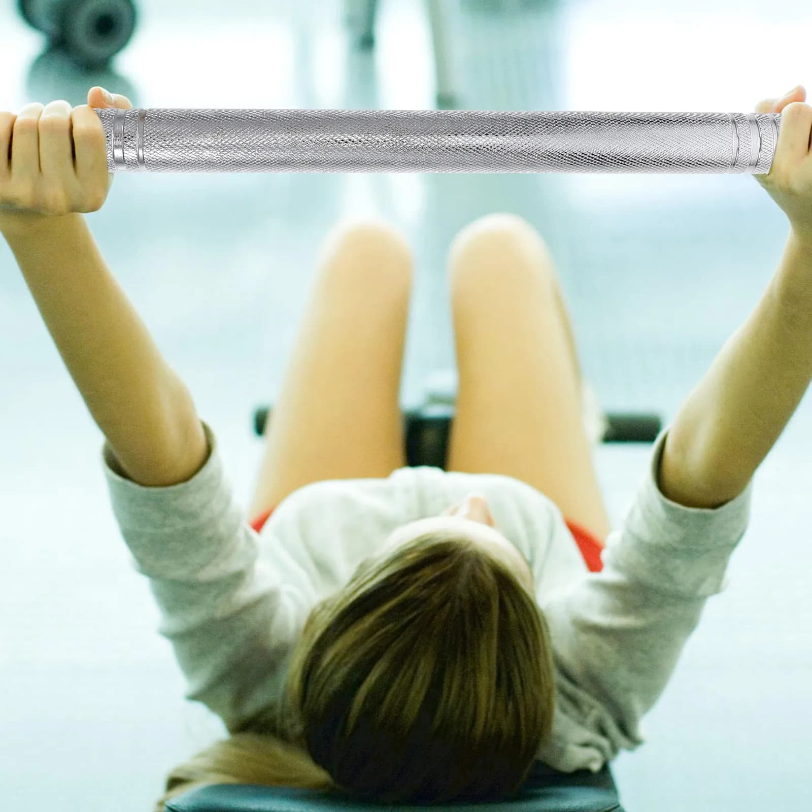 Barra di Collegamento Professionale per Manubri da 40 cm, Tubo in Acciaio Resistente, Attrezzatura per Bilancieri con Filettatura Ultra-Precisa