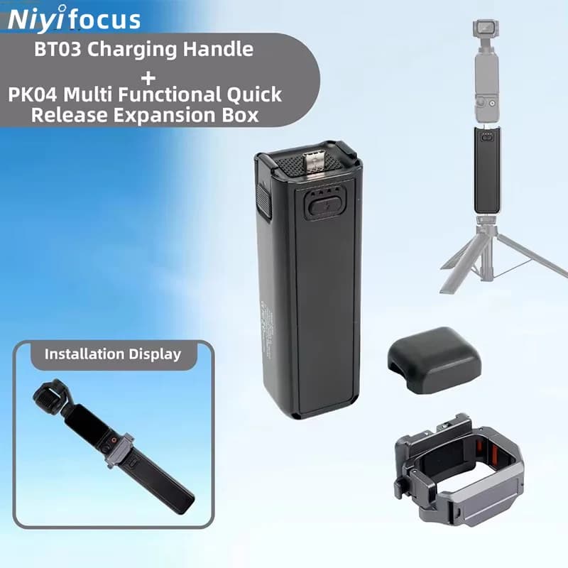 Charging handle for Action Camera 5000mAh for DJI Osmo Pocket 3, Power Bank with Thread 1/4" Light