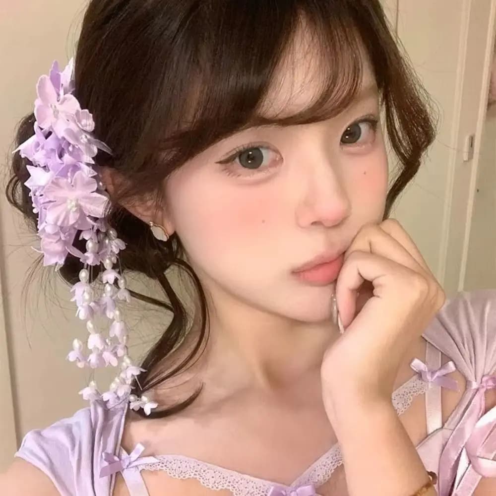 New New Chinese Style Flower Hairpin Pearl Luxury Side Clip Tassel Side Clip Wedding Headdress