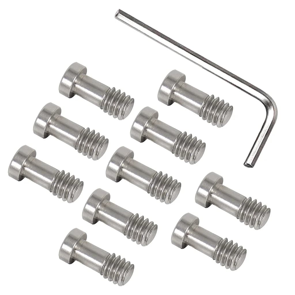 10pcs 1/4" Stainless Steel Screw 1/4-20 Thread Bolt Wrench for Gopro Insta360 OSMO Action Camera Quick Release Plate Fixed Screw