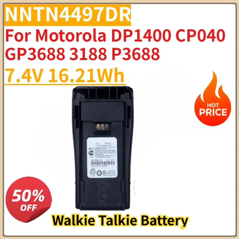 Nuovo NNTN4497DR Walkie Talkie Batteria 7.4V 16.21Wh per Motorola DP1400 CP040 GP3688 3188 P3688