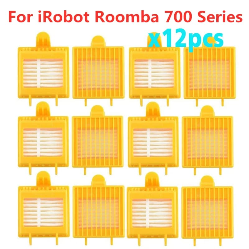 Filtro Hepa di ricambio 12 pezzi per iRobot Roomba serie 700 760 770 780 790 Kit di accessori per aspirapolvere Sostituisci pezzi di ricambio