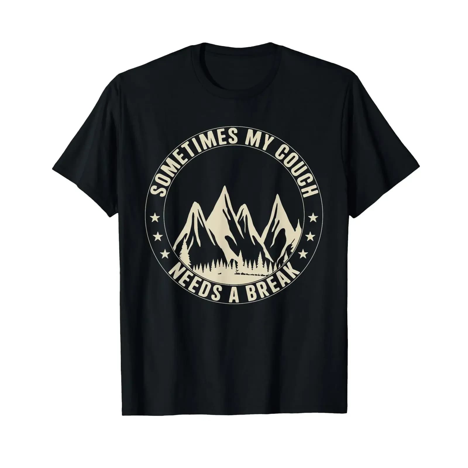 Hiking Trekking Sometimes Needs My Couch A Break T Shirt black vintage Washed Soft Stretched Unisex Stylish Slightly