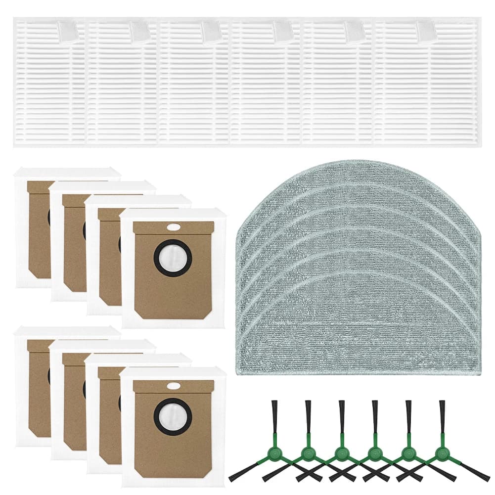 1 Set Per DEERMA S30 / Per DEM-S30 Robot Aspirapolvere Filtro Mop Panno Sacchetto per la Polvere Spazzola Laterale Kit Aspirapolvere Accessori