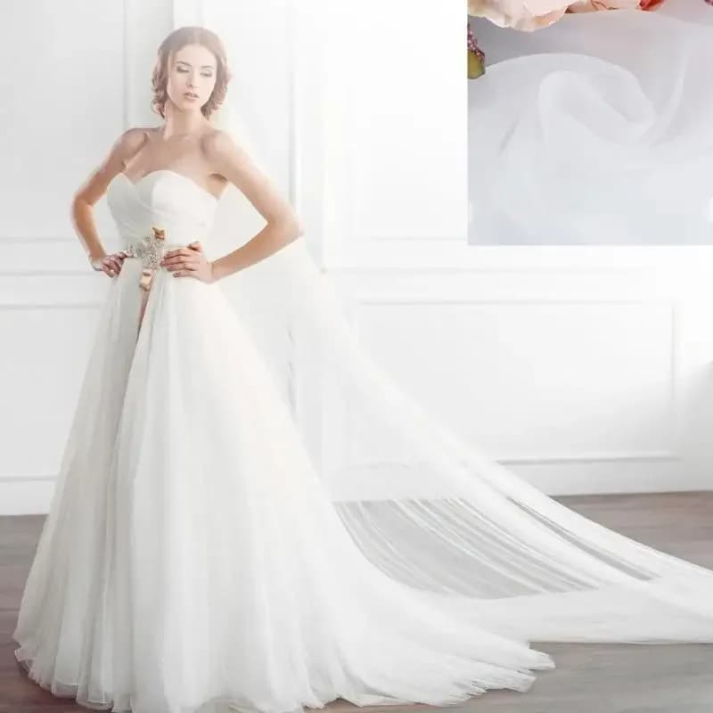Morbido tessuto organza 1,09x1,09 metri Organza tessuto trasparente Panno decorativo per abiti da sposa Archi per della
