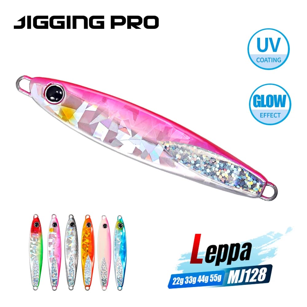 JIGGING PRO Leppa Jig 22g 33g 44g 55g Passo lento Jigging Lure Shore Casting Jig Acqua salata Richiamo di pesca Kingfish Amberjack Tonno