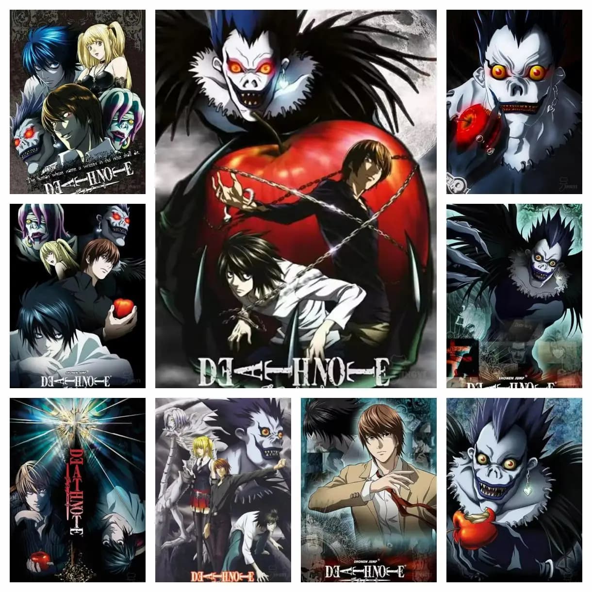 Kit di Pittura Diamantata Fai-da-Te Anime Giapponese, Ricamo Classico Death Note, Mosaico a Punto Croce, Decorazione per la Casa, Regalo per Bambini