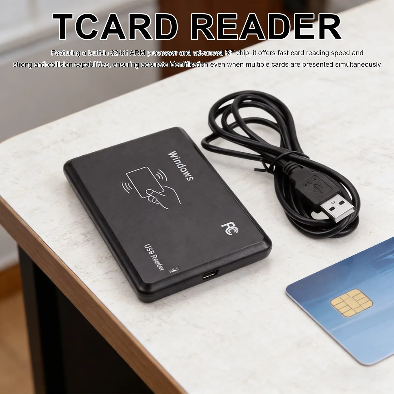 Lettore/scrittore di schede IC senza contatto da 1-3 pezzi, lettore NFC da 13,56 MHz con interfaccia USB, programmatore criptato per controllo accessi per Windows