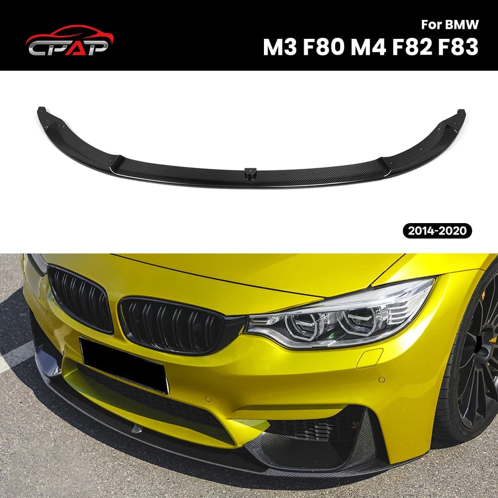Real Dry Carbon Fiber Front Bumper Lip Diffuser Splitter For BMW M3 F80 M4 F82 F83 MP Style 2014-2010